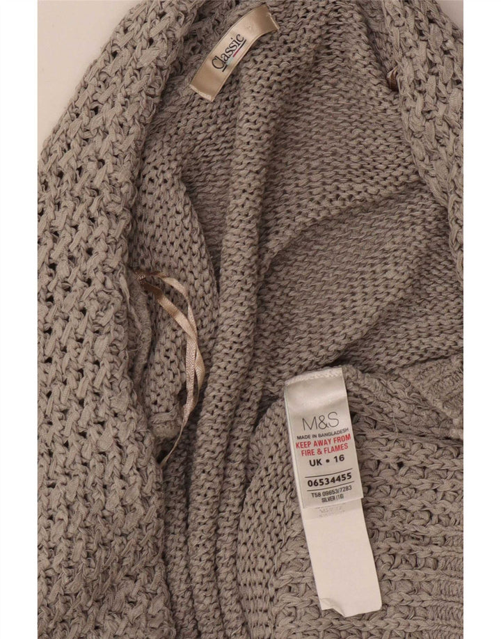 Pulover cardigan deschis clasic pentru femei Marks & Spencer UK 16 mare gri