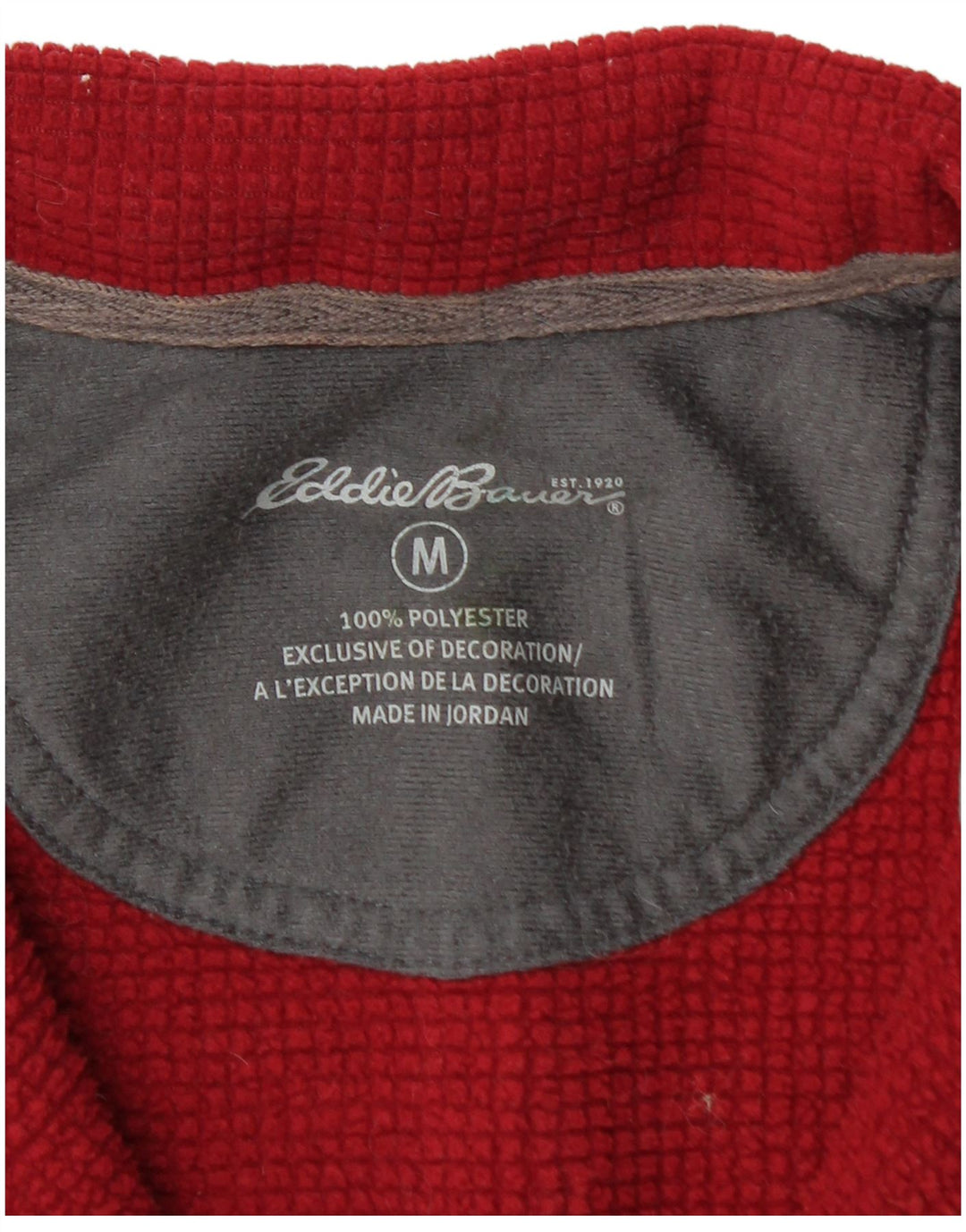 EDDIE BAUER Pulover pentru bărbați, cu fermoar, cu gât, poliester mediu roșu