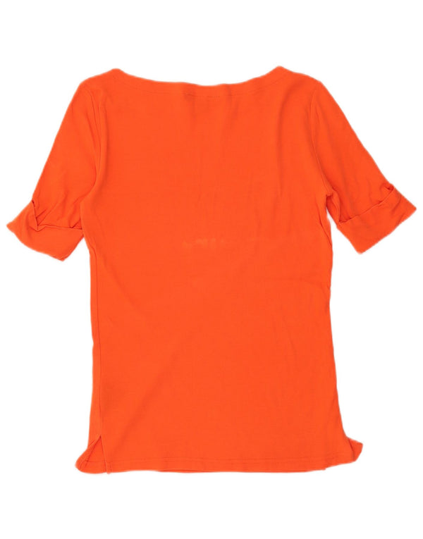 RALPH LAUREN Tricou pentru femei Top UK 10 Small Orange Bumbac