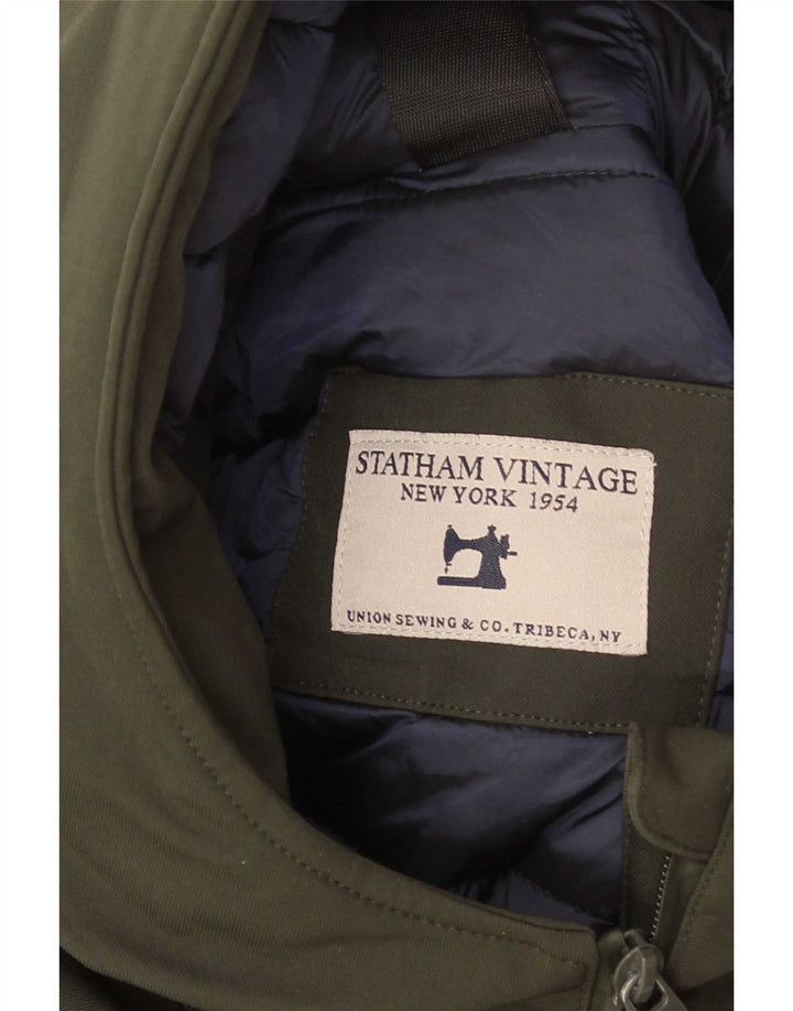 Jachetă căptușită cu glugă vintage pentru bărbați UK 42 XL Poliester verde