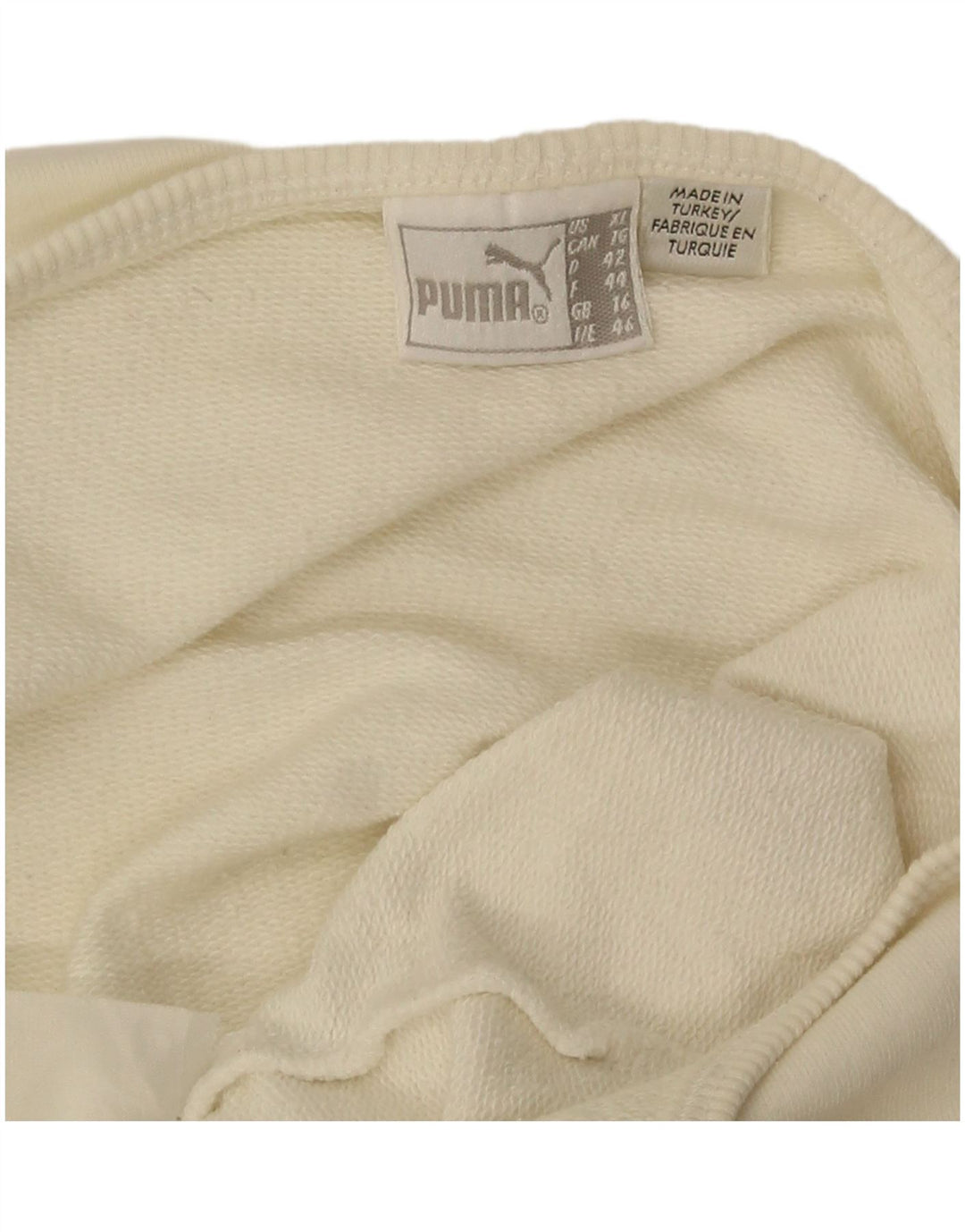 Puma Graphic Crop Halter Top pentru femei UK 16 Large Off White