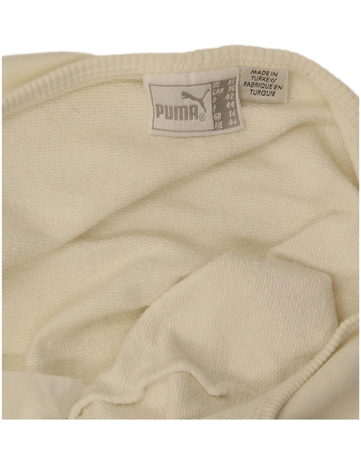 Puma Graphic Crop Halter Top pentru femei UK 16 Large Off White