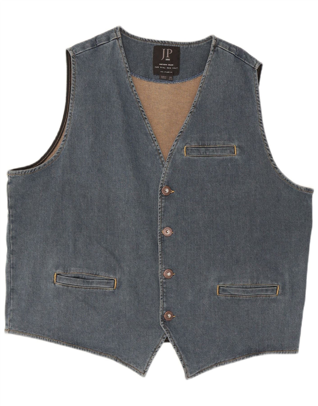 JP 1880 Vestă de blugi pentru bărbați, bumbac albastru 4XL