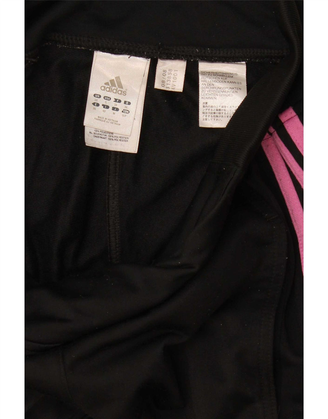 Pantaloni de trening Adidas pentru femei UK 10 Poliester negru mic