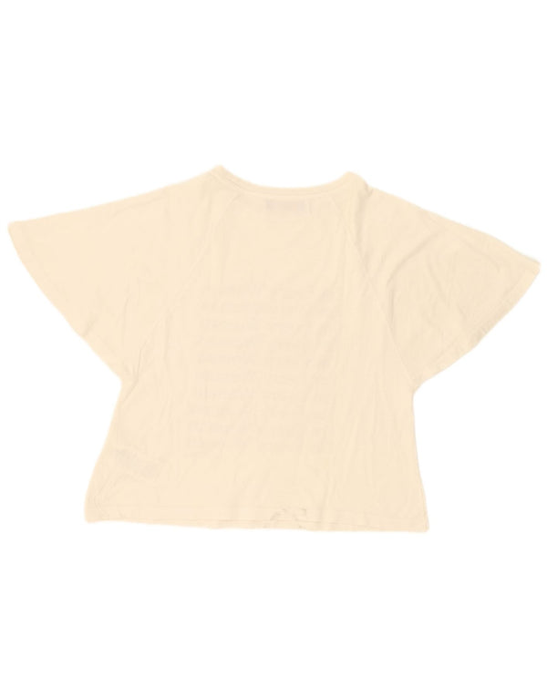Tricou cu grafic supradimensionat pentru femei Trussardi Jeans Top UK 6 XS Off White