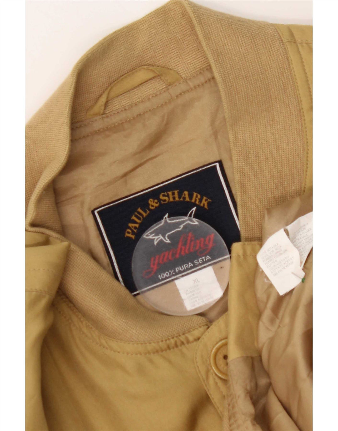 Jachetă bomber pentru bărbați Paul & Shark UK 42 XL mătase galbenă