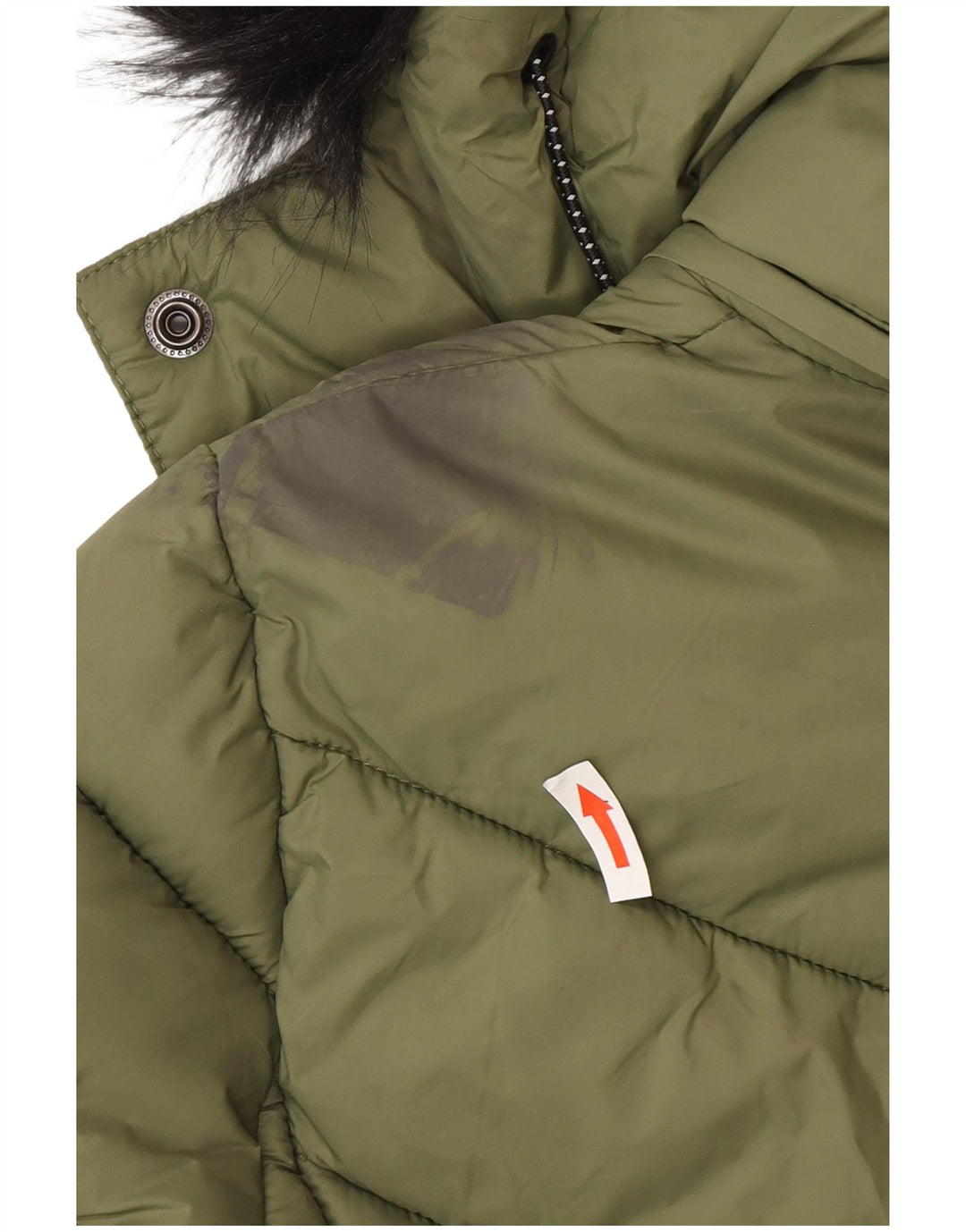 Jachetă căptușită cu glugă Superdry pentru femei UK 8 Small Green Nylon