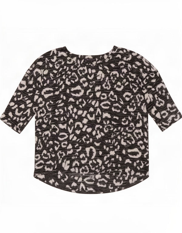 Marks & Spencer Top pentru femei cu mâneci 3/4 UK 16, mare, negru, imprimeu cu animale