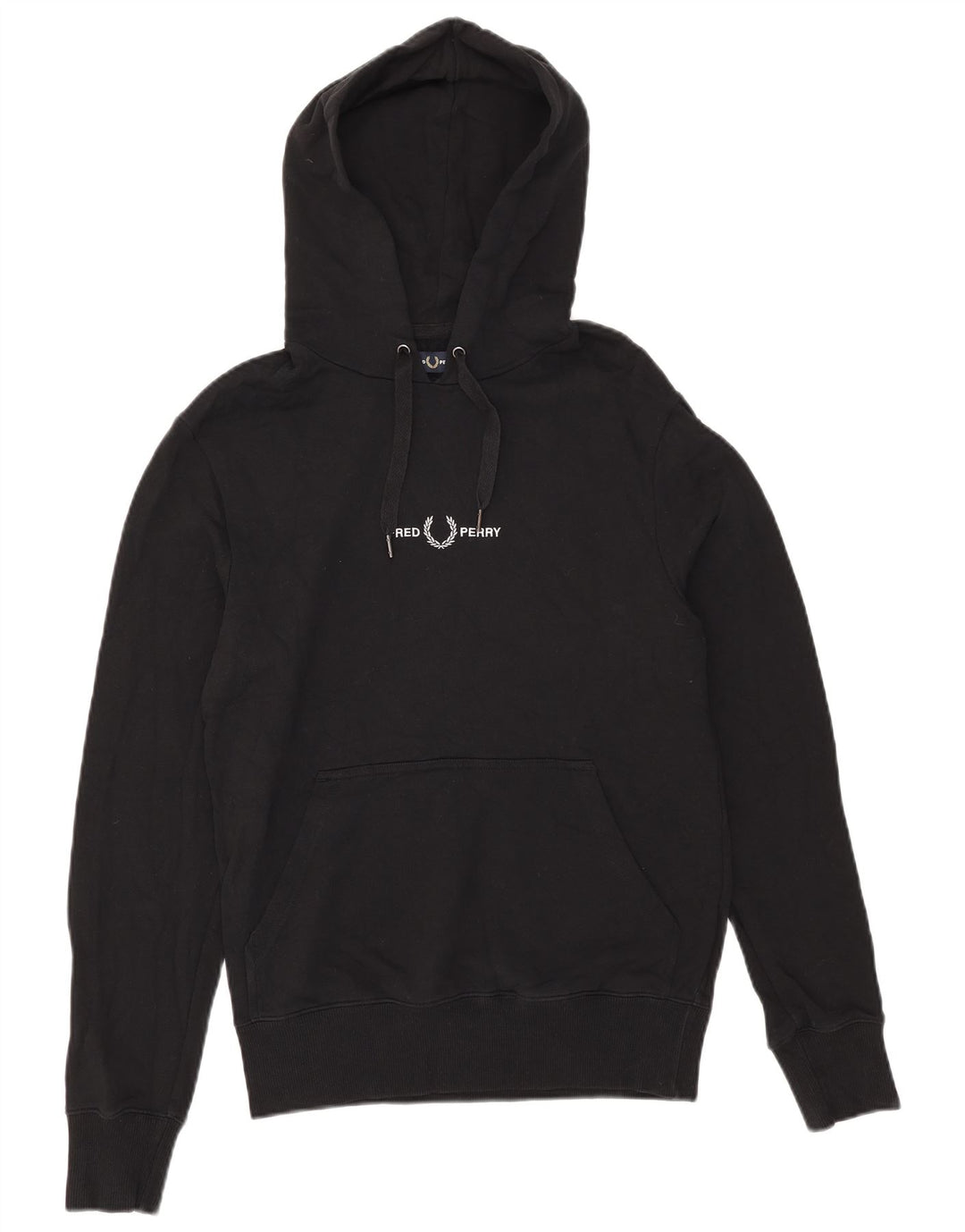 Fred Perry Pulover cu capota cu grafic pentru bărbați, bumbac mic, negru
