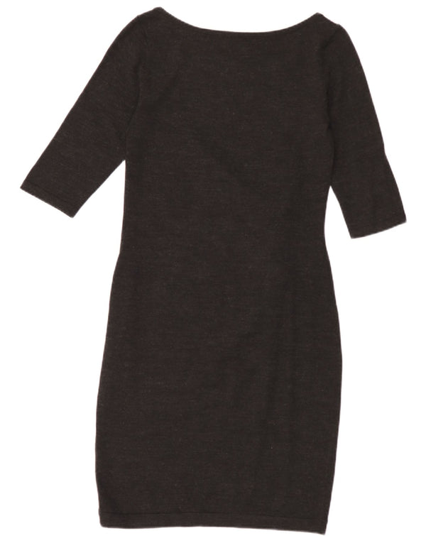 Rochie pulover pentru femei Phase Eight cu mâneci scurte UK 10 Lână merinos gri mic