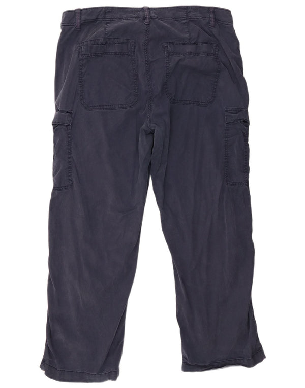 Marks & Spencer Womens Straight Cargo Trousers UK 18 XL W38 L27 Navy Blue