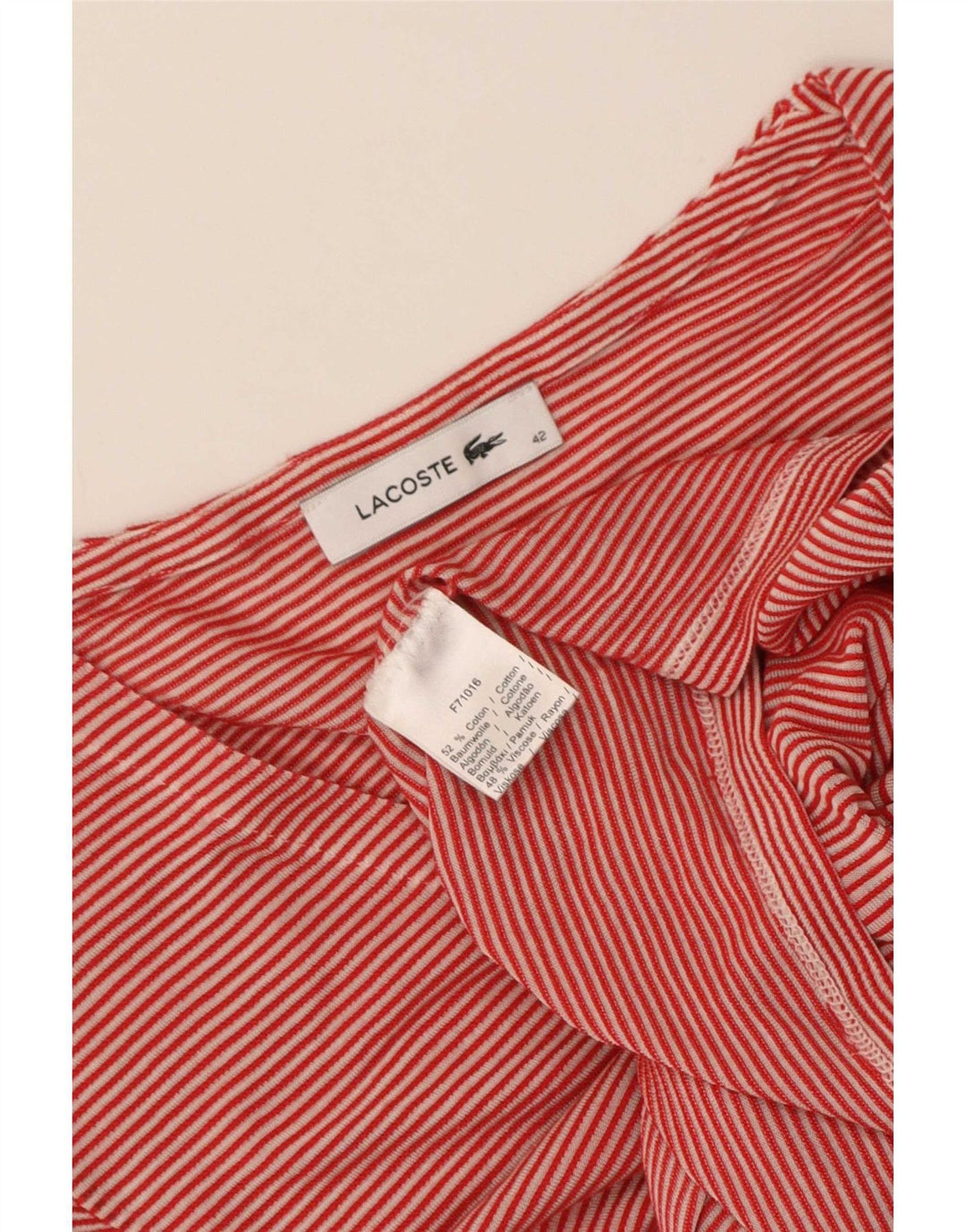 Tricou Lacoste pentru femei Top IT 42 mare bumbac roșu