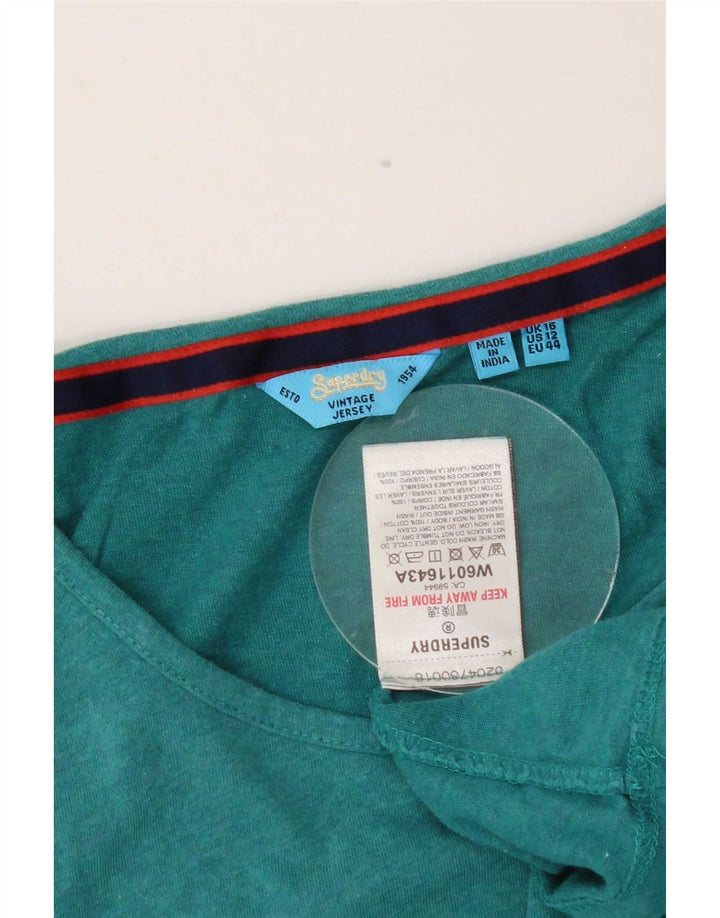 Vestă Superdry pentru femei UK 16, mare, verde, bumbac