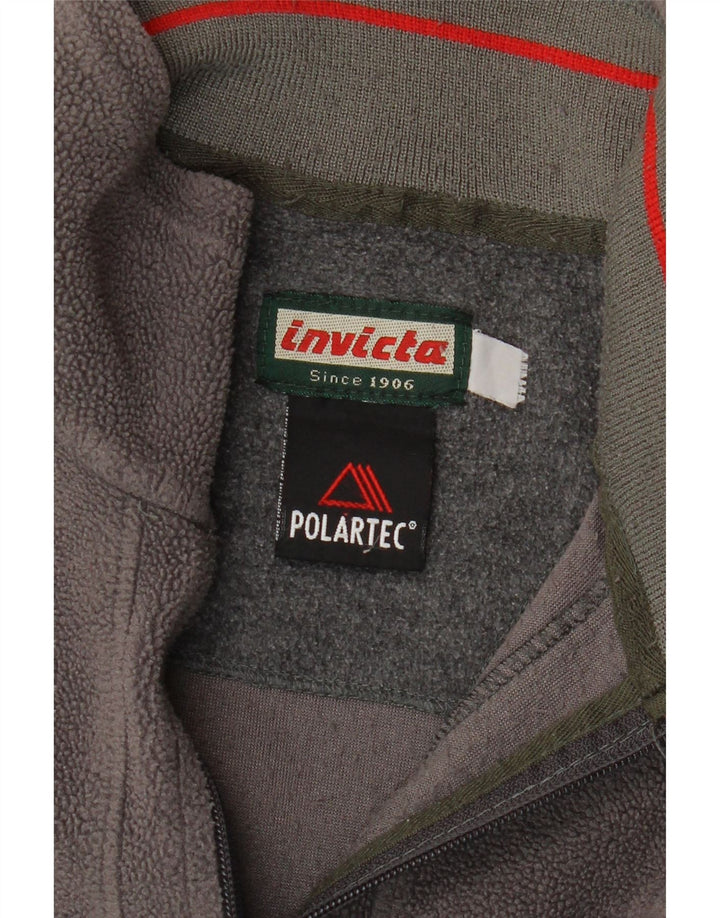 Pulover pentru bărbați Invicta Polartec, cu fermoar și gât, mare, gri
