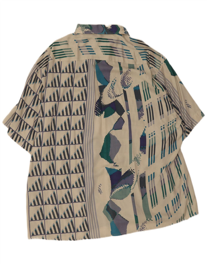 Cămașă Leonardo cu mânecă scurtă pentru bărbați Mărimea 45/46 2XL Alb Geometric