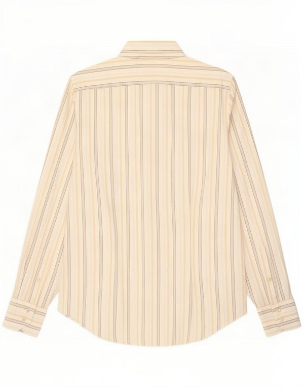 Benetton Cămașă pentru bărbați Medium White Pinstripe Bumbac