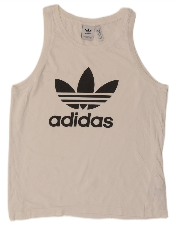Vestă grafică Adidas pentru bărbați, bumbac alb mediu