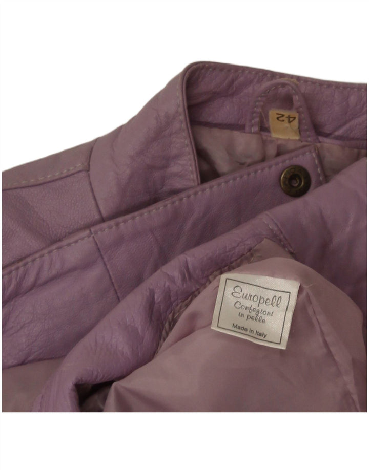 Geaca Bomber din piele vintage pentru femei IT 42 din piele mov mediu