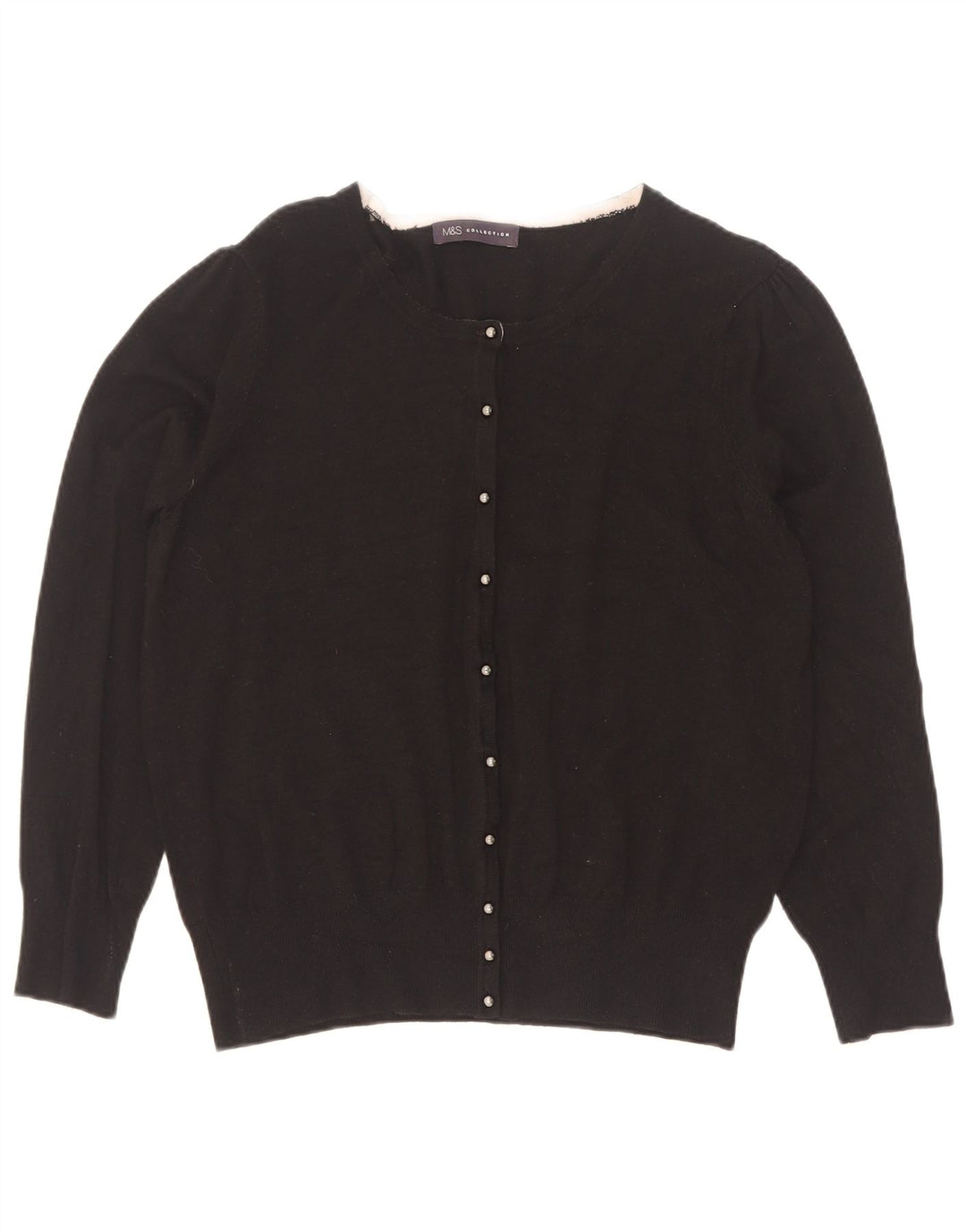 Pulover cardigan pentru femei Marks & Spencer UK 16 mare, negru, viscoză