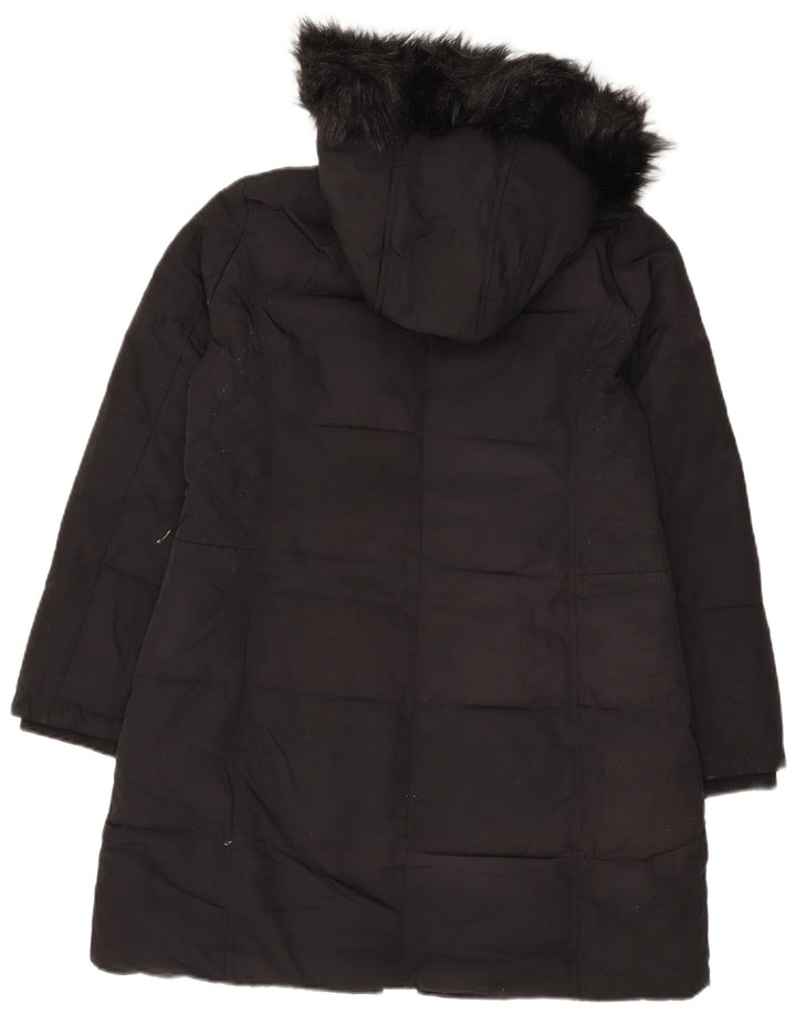 Jachetă căptușită cu glugă pentru femei Laura Ashley UK 12 Poliester mediu negru