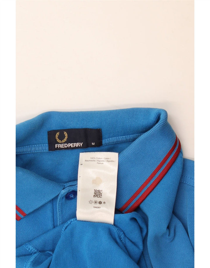 Cămașă polo Fred Perry pentru bărbați, bumbac cu dungi albastre medii