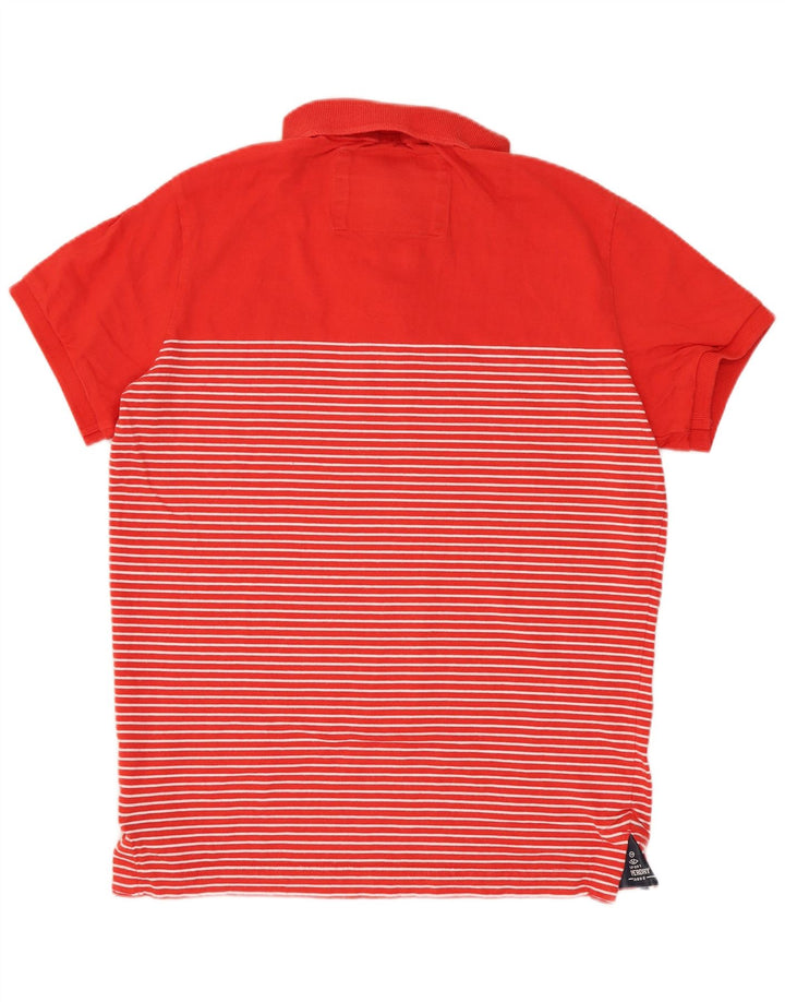 Tricou polo pentru bărbați Superdry, bumbac cu dungi roșii medii