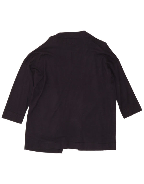 Pulover cardigan deschis pentru femei cu mâneci 3/4 Zara UK 16 mare bleumarin