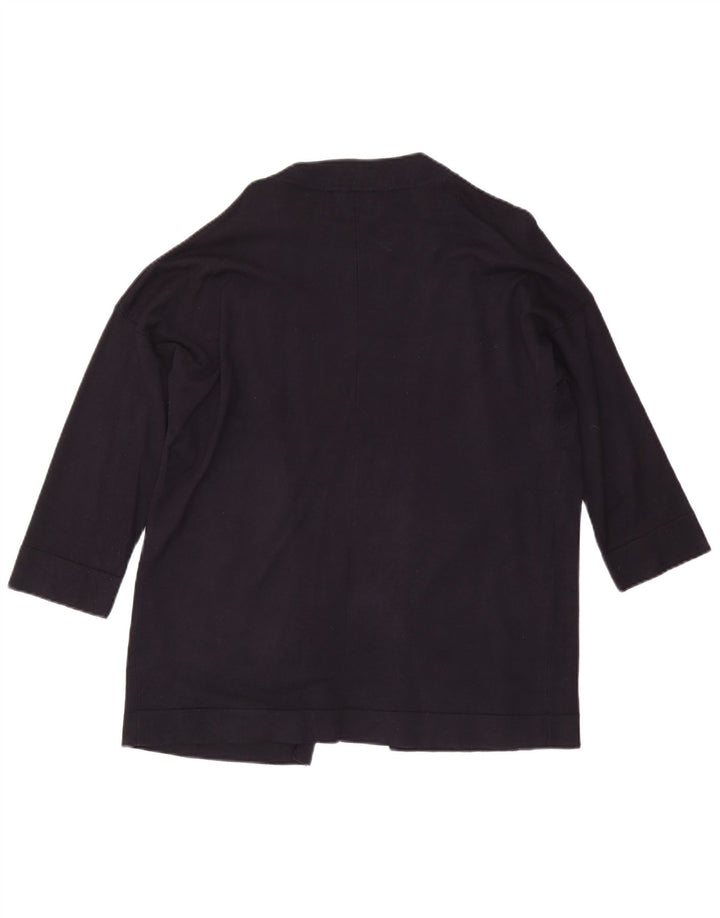 Pulover cardigan deschis pentru femei cu mâneci 3/4 Zara UK 16 mare bleumarin