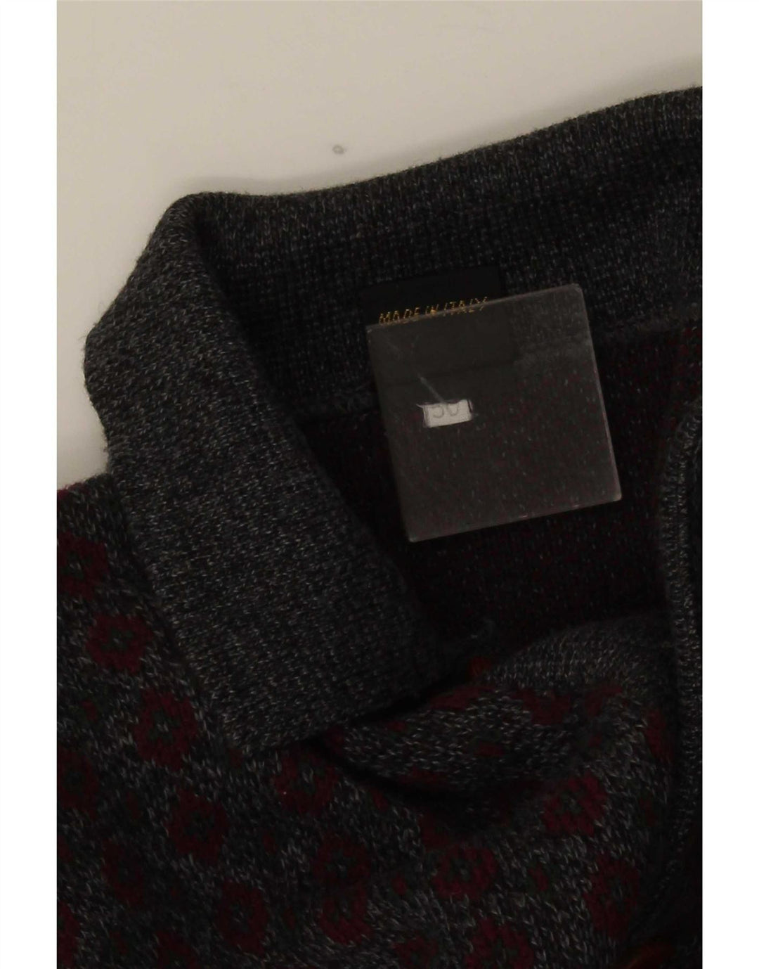Pulover Viky Tricot pentru bărbați cu gât polo IT 50 Medium Gri Geometric