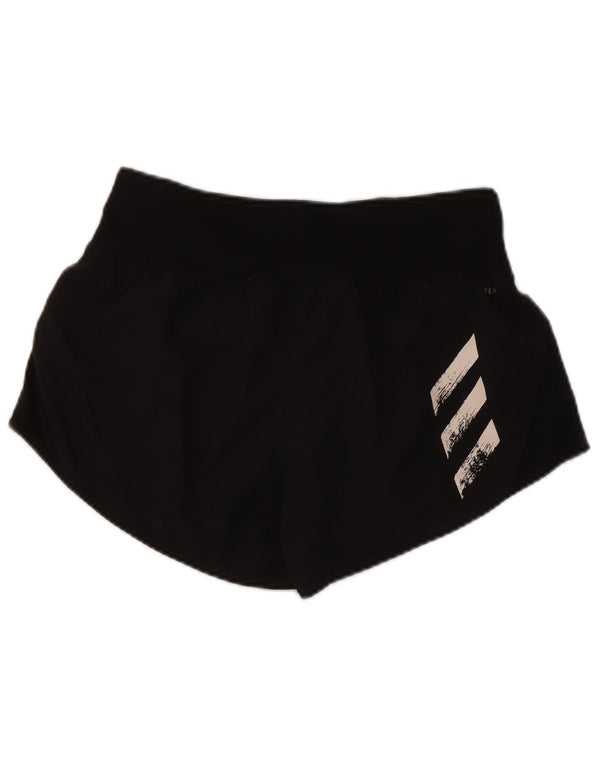 Pantaloni scurți sport Adidas pentru femei UK 10 Small Negru Poliester