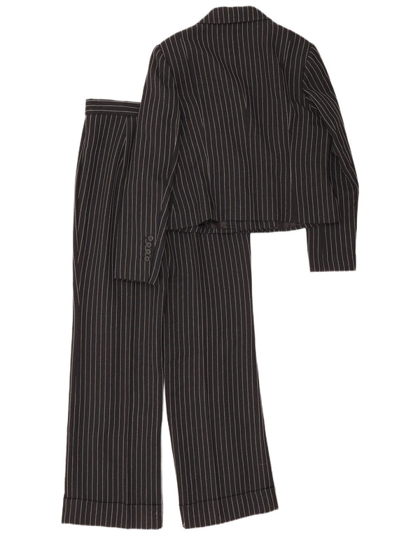 Costum 2 piese Vintage pentru femei UK 12 Medium W28 L30 Negru cu dungi
