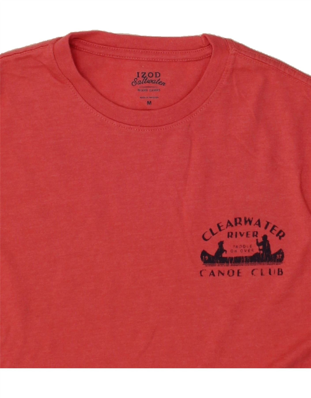 IZOD Mens Graphic T-Shirt Top Medium Red Cotton Vintage Izod and Second-Hand Izod from Messina Hembry 