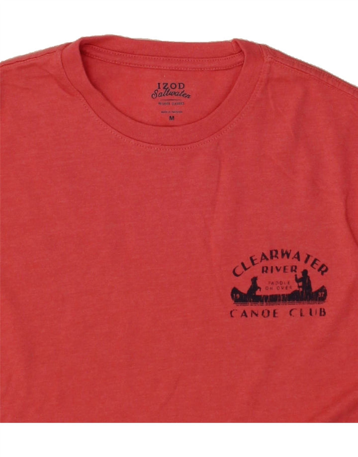 IZOD Mens Graphic T-Shirt Top Medium Red Cotton Vintage Izod and Second-Hand Izod from Messina Hembry 