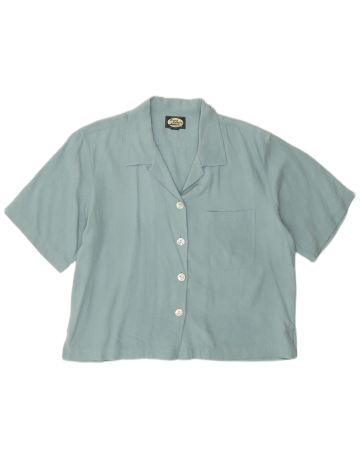 Cămașă cu mânecă scurtă Tommy Bahama pentru femei UK 12 Medium Turcoaz Herringbone