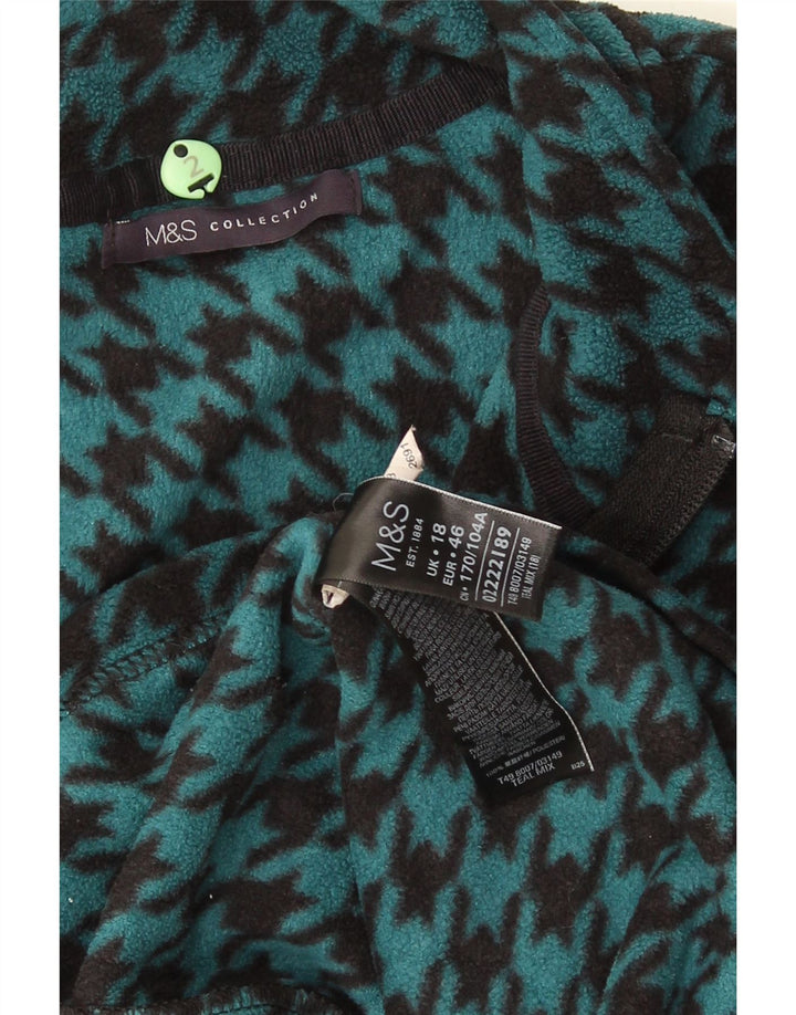 Jachetă din lână pentru femei Marks & Spencer UK 18 XL Turcoaz Houndstooth