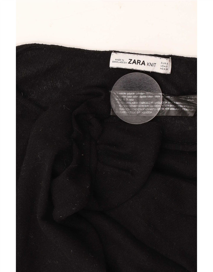 Pulover supradimensionat pentru femei Zara, cu gât de barcă, UK 10 Poliester negru mic