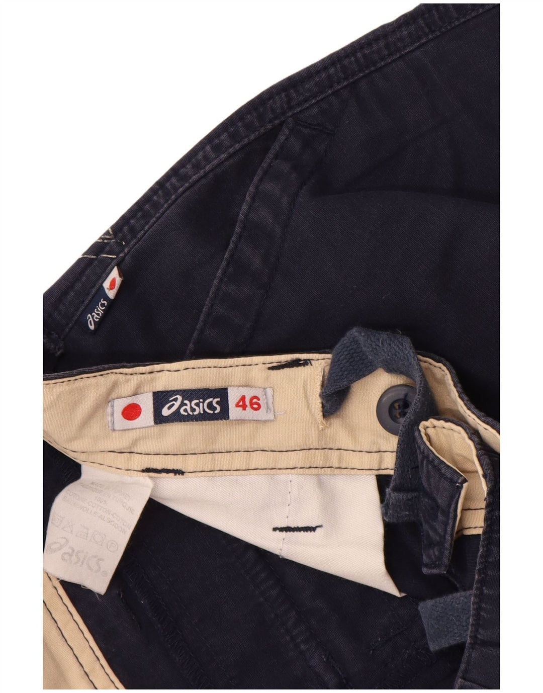 Pantaloni scurți cargo Asics pentru bărbați IT 46 Small W30 Bumbac bleumarin