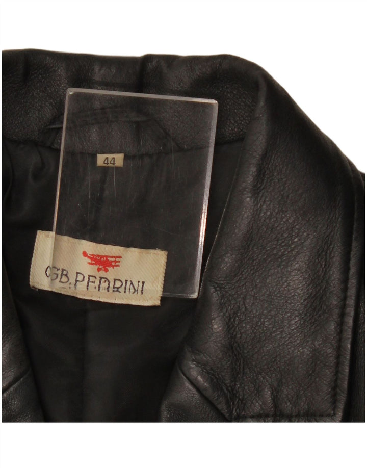 Geaca de piele GB.PEDRINI pentru femei IT 44 Medium Black Leather