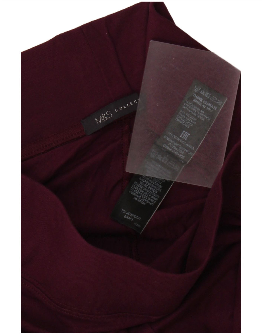 Leggings pentru damă Marks & Spencer UK 10 mic, viscoză burgundy