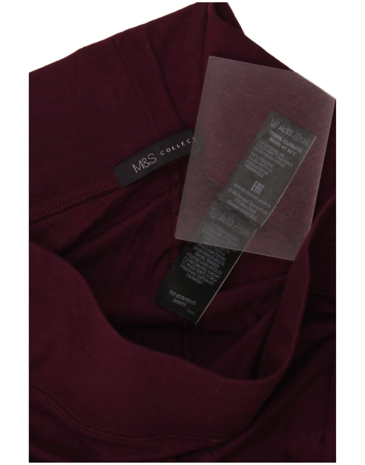 Leggings pentru damă Marks & Spencer UK 10 mic, viscoză burgundy