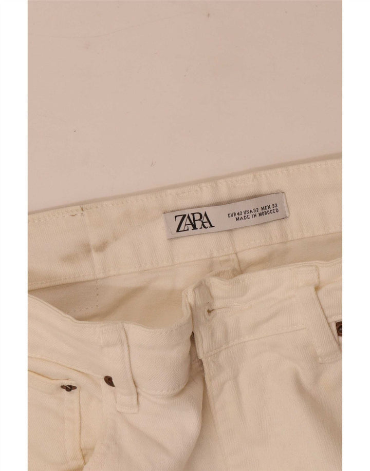 Pantaloni scurți din denim pentru bărbați Zara EU 42 Large W32 Off White