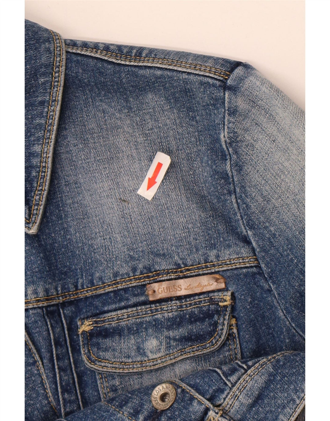 Jachetă Guess Crop Denim UK 6 XS Blue Bumbac