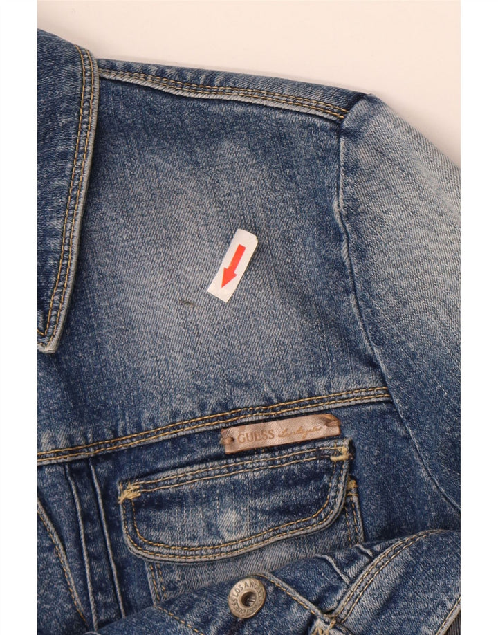 Jachetă Guess Crop Denim UK 6 XS Blue Bumbac