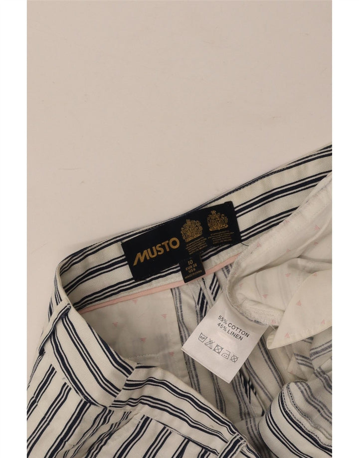 Pantaloni scurti chino pentru femei MUSTO UK 10 Small W27 Bumbac cu dungi albe