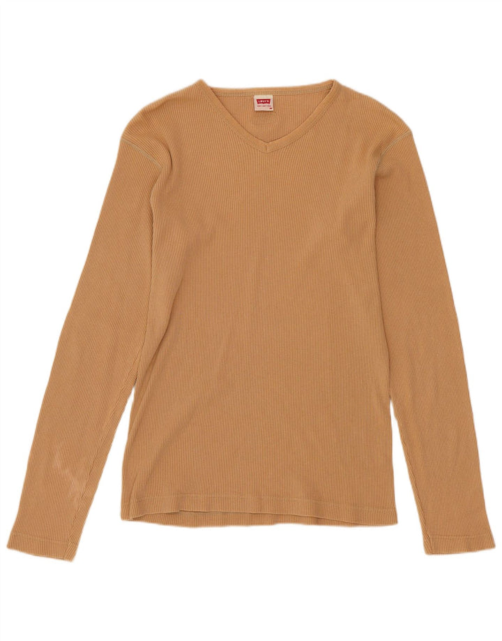 Levi's Top pentru femei cu mânecă lungă UK 12 Medium Beige Bumbac