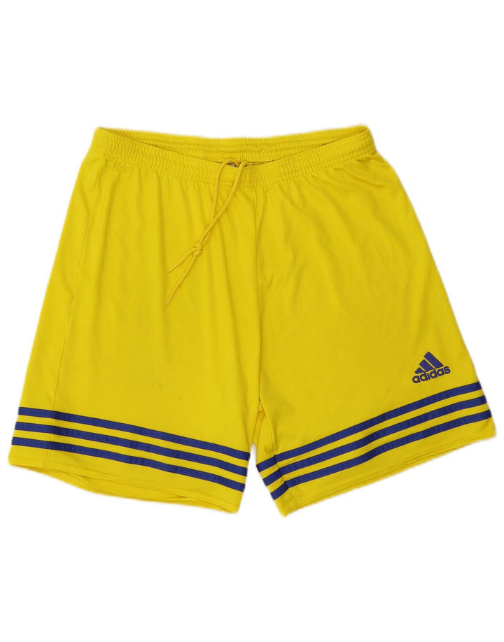 Pantaloni scurți sport pentru bărbați Adidas Climalite, mari, galbeni, din poliester