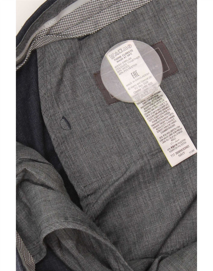 Pantaloni de costum pentru bărbați Marks & Spencer, croiți, L42 L31, bleumarin, carouri