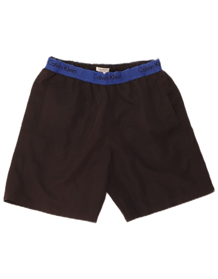 Pantaloni scurți de înot grafic Calvin Klein pentru bărbați, negru, poliester color bloc