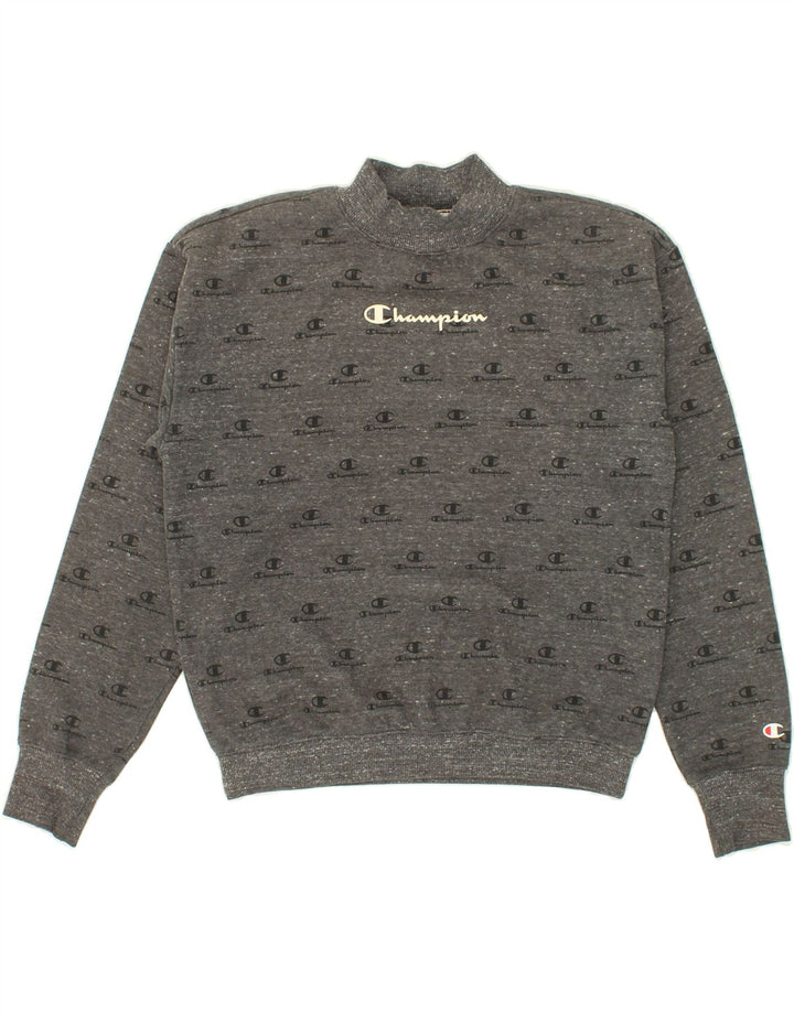 CHAMPION Womens Graphic Sweatshirt Jumper UK 10 Small Grey Cotton Vintage Champion and Second-Hand Champion from Messina Hembry 