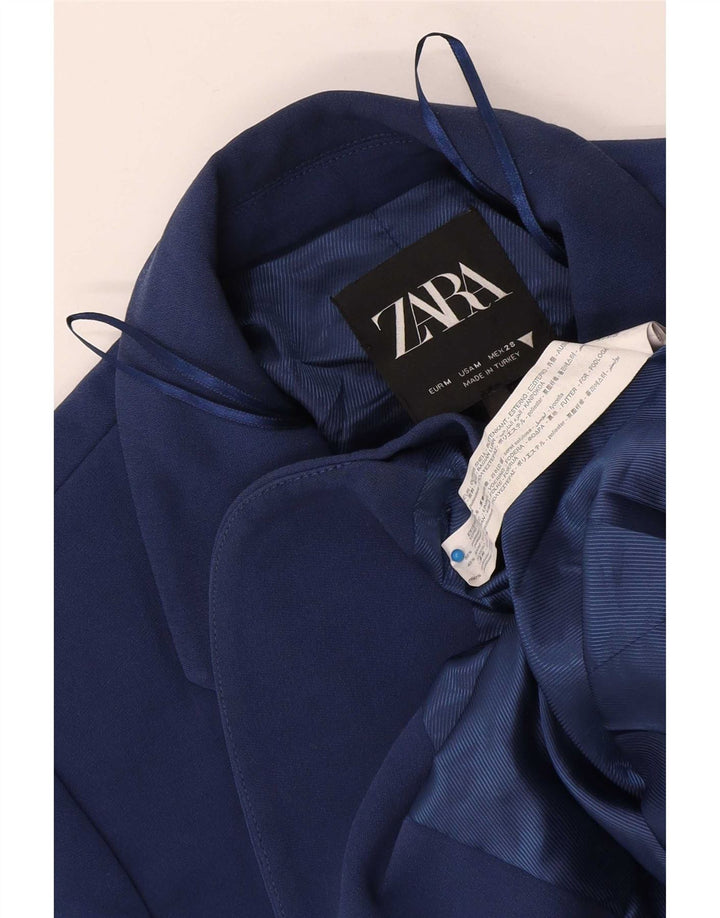 Jachetă Blazer pentru femei Zara cu 2 nasturi UK 14 Medium Bleumarin Poliester